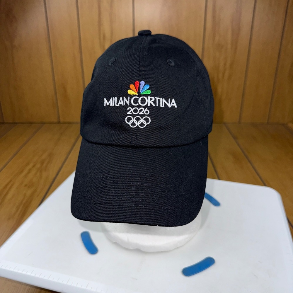 Milan Cortina 2026 Winter Olympics NBC Logo Black Adjustable Hat Cap